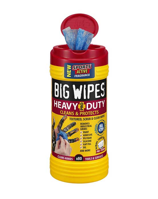 Big Wipes Heavy Duty våtservetter – 8 × 80 ark för industri och verkstad