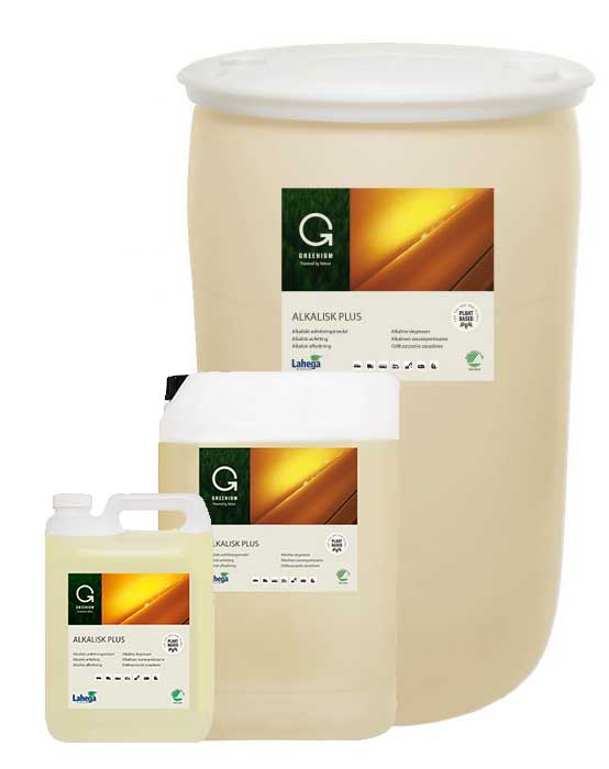 Lahega Greenium Alkalisk Plus – högskummande alkaliskt avfettningsmedel för fordonstvätt i 5, 25 och 205 liter
